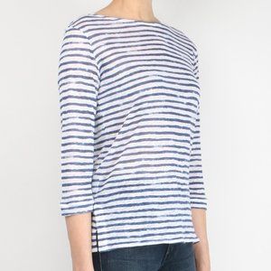 Majestic Filatures Linen Striped Deluxe Tee Shirt (size 1/XS)
